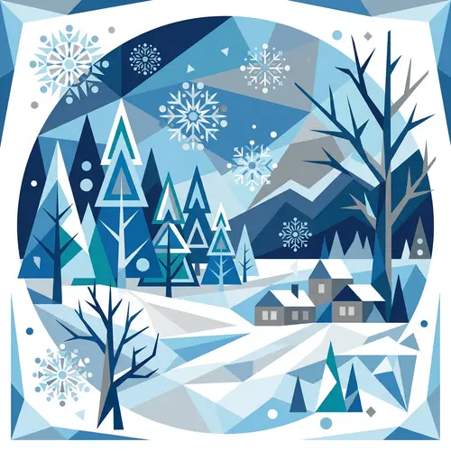 Abstract Winter Geometric Vector Illustration