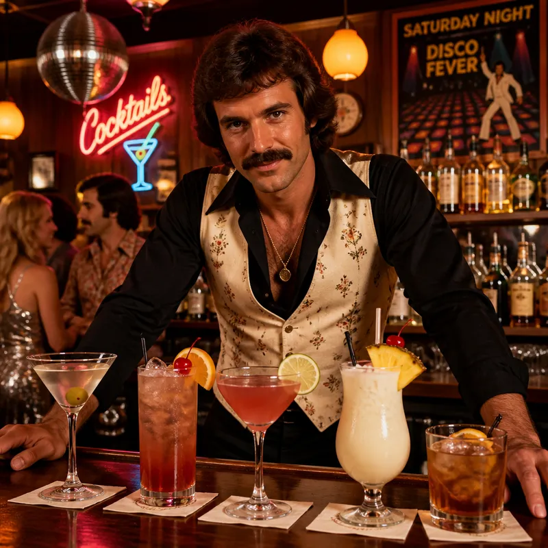 1970s Bartender: Master of Iconic Cocktails 1970s Bartender: Master of Iconic Cocktails