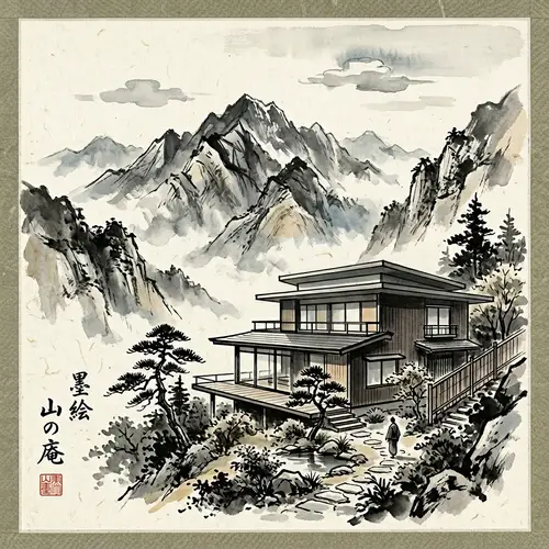 Modern Japanese Property with Sumi-e Aesthetic