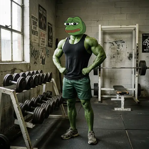 Muscular Pepe the Frog: Strength & Humor