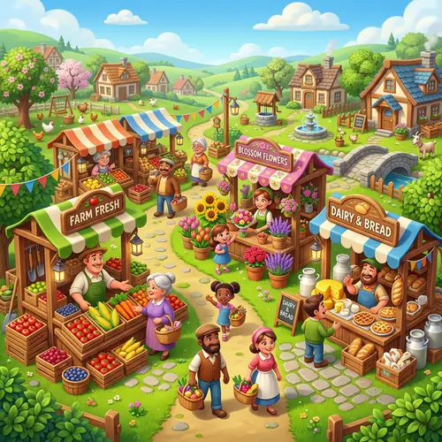 Vibrant Village Market - Hay Day Style