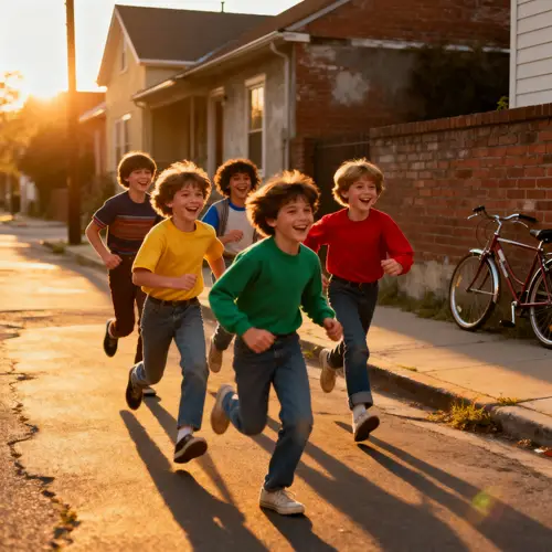Children in the 80s: Warm Sunset Memories