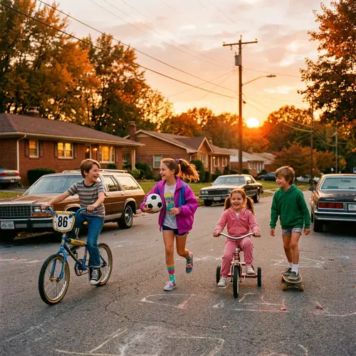 Children in the 80s: Warm Sunset Memories