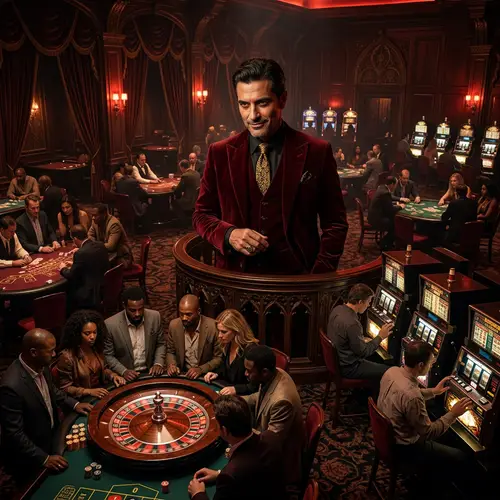 Demonic Casino Boss: Ominous Deception and Charismatic Intrigue