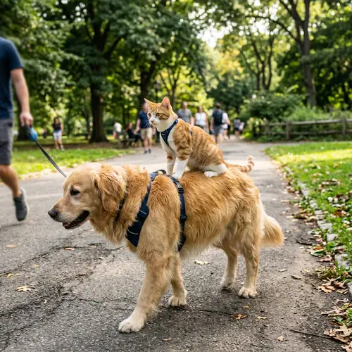 Cat Riding a Dog: Cute Animal Moments