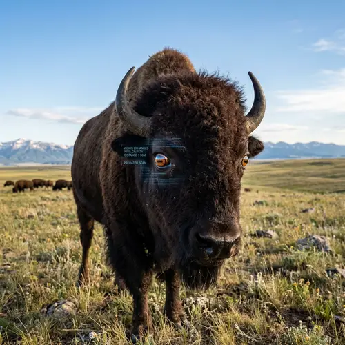 Bison with Excellent Vision - Nature's Mighty Grazer