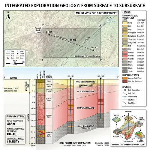 Geological Drill Hole Data Visualization: Depth, Soil, Minerals