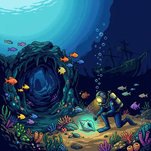 Explore the Deep Sea: Pixel Art Diver Adventure