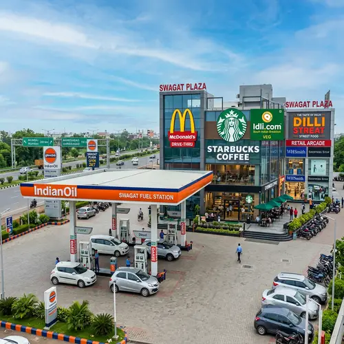 Modern Indian Oil Station with Food Court & Amenities