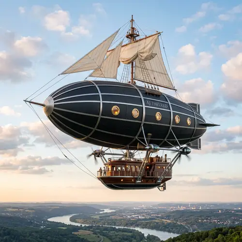Stylishly Designed Airship with Vintage & Modern Aesthetics