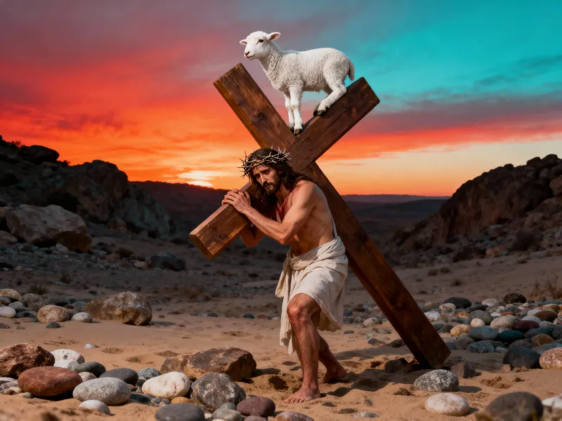 Jesus Christ Carrying the Cross - A Symbolic Artwork Jesus Christ Carrying the Cross - A Symbolic Artwork