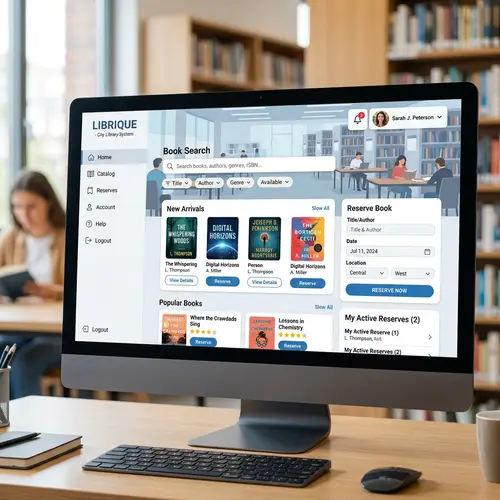 Contemporary Library Management System | Digital Interface Design