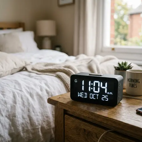 Digital Clock Displaying 11:04 AM