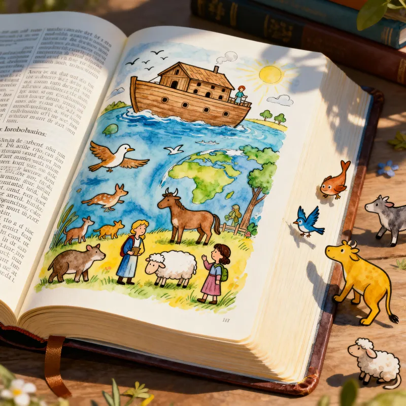 Whimsical Biblical Doodle Art for Kids