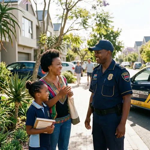 Friendly Security Officer in South African Community