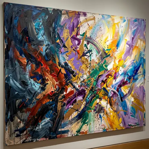 Soulful Journey Abstract Art Piece | Bold Colors & Dynamic Strokes
