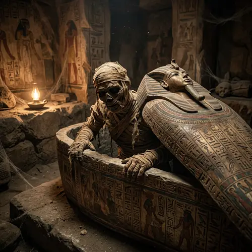 Ancient Egyptian Mummy Emerges | Mystical Coffin Scene