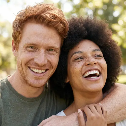 Beautiful Freckled Couple with Irish and African Descent