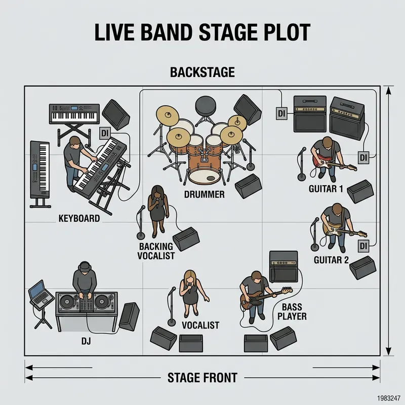Detailed Stage Plot for Musicians Setup