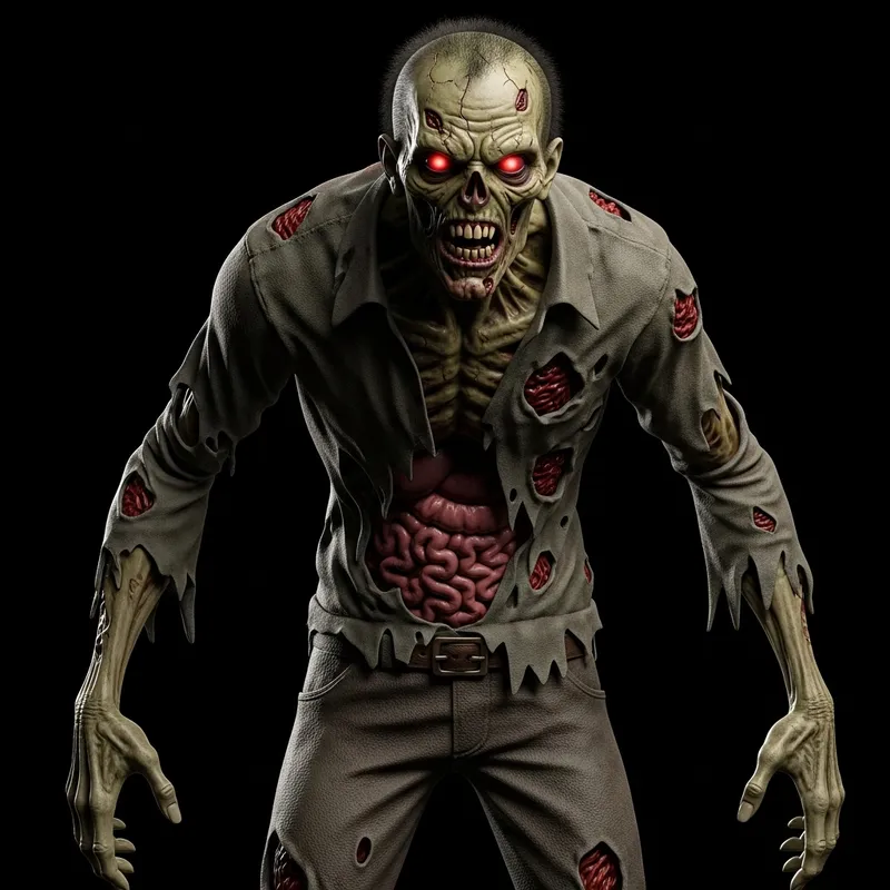 Hyper-Realistic 3D Zombie Model - Terrifying Design