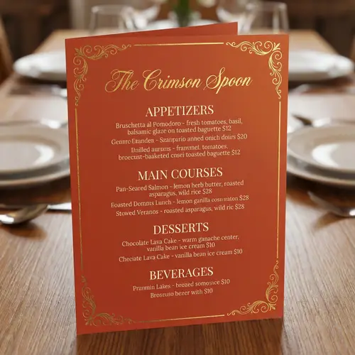 Vibrant Red Menu | Food Categories & Prices