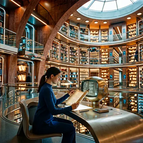 Retro Futuristic Books and Libraries