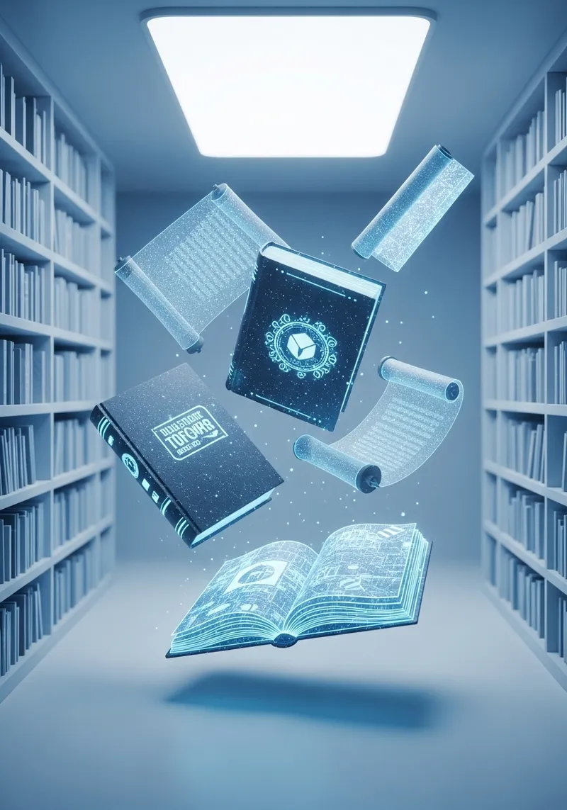 Retro Futuristic Books and Libraries