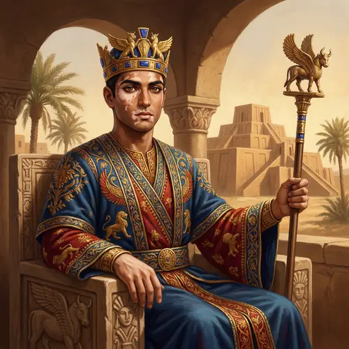 Middle Eastern Prince of Babylon: Regal Attire and Wisdom