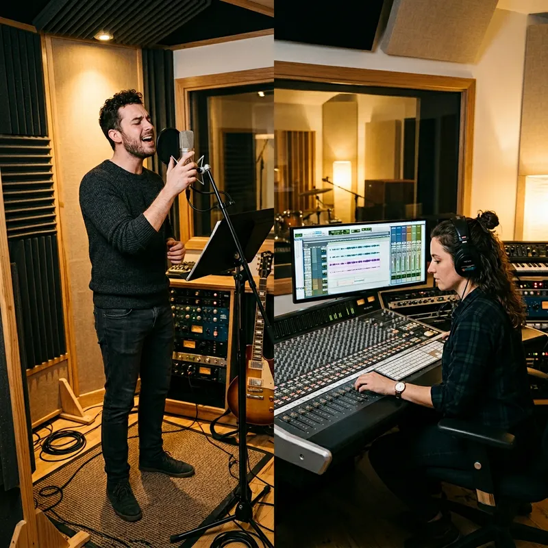Passionate Singer in Recording Studio | Vocal Performance Passionate Singer in Recording Studio | Vocal Performance
