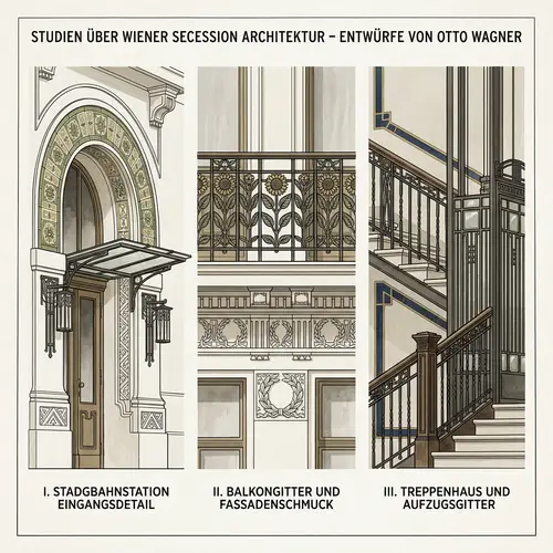 Late 19th-Century Viennese Architectural Elements by Otto Wagner
