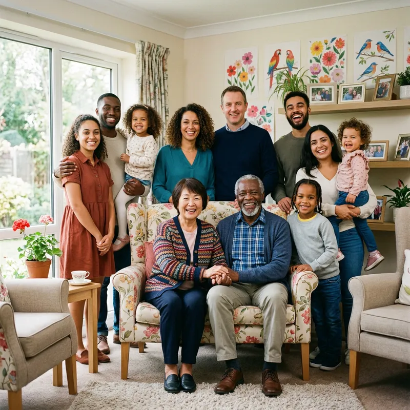 Cherished Multi-Ethnic Family Visits Nursing Home Cherished Multi-Ethnic Family Visits Nursing Home