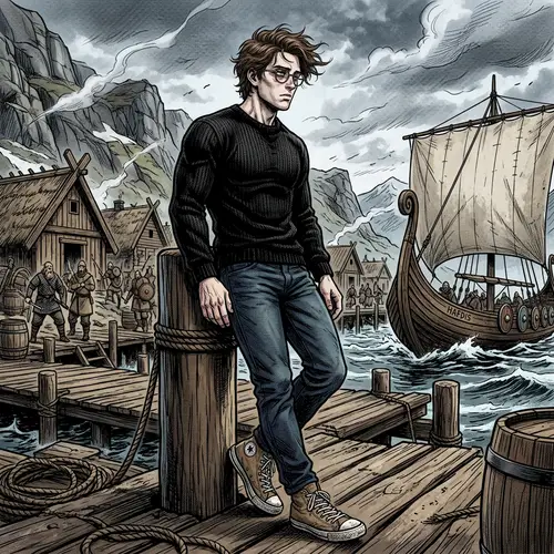 Vinland Saga Style Young Man Portrait