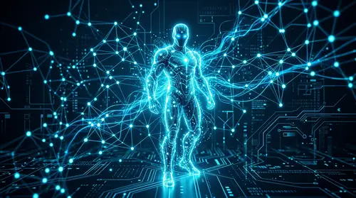 Futuristic AI Visual: High-Tech Digital Design