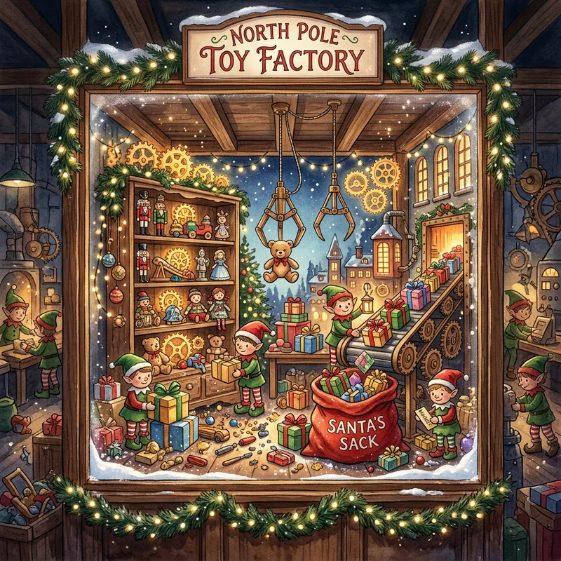Magical Christmas Toy Factory Window Display Magical Christmas Toy Factory Window Display