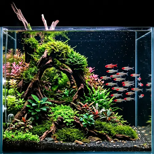 Vivid Aquarium with Tunnel Landscape and Fish