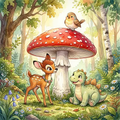 Whimsical Disney-Style Watercolor Art