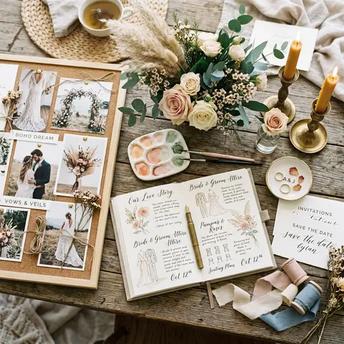 Boho Wedding Moodboard: Pastel Floral Inspiration
