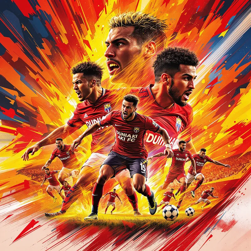 Dunia Aki FC: Dynamic Football Action Poster