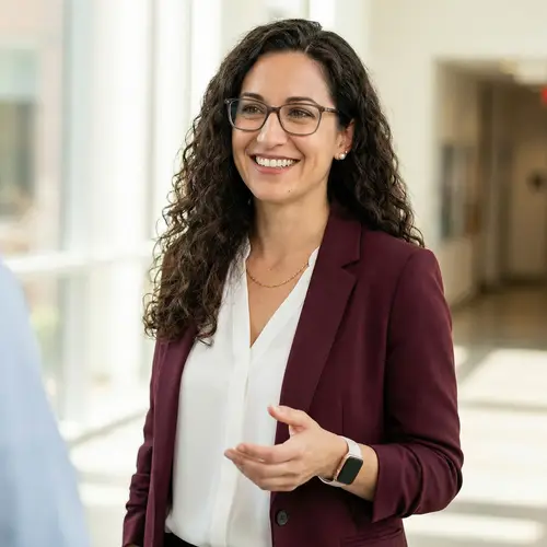 Confident and Approachable Professional Woman with Warm Smile