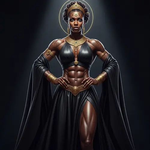 Black Queen Muscle Goddess - Empowering Strength
