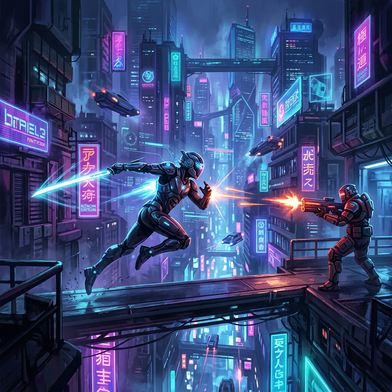 Futuristic Cyberpunk Virtual Reality World | Digital Painting