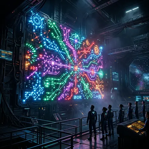 Vibrant Sci-Fi Lights: A Five-Colored Spectacle