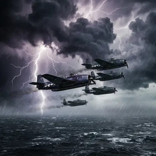 Dramatic U.S. Navy Bombers Over Ocean in Storm
