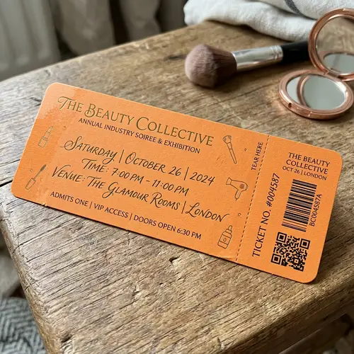 Unique Beauty Industry Event Ticket Design | Event Details