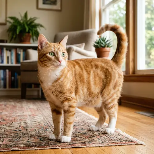Elegant Ginger and White Cat in Domestic Setting
