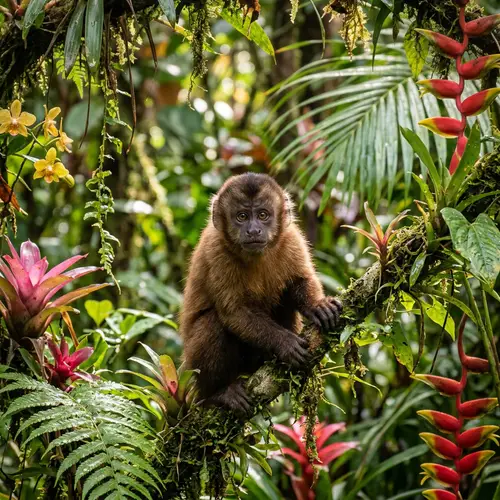 Curious Monkey in Lush Jungle | Enchanting Wildlife Encounter