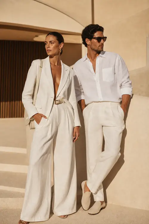 Chic Total White Styling in Fashion Photography