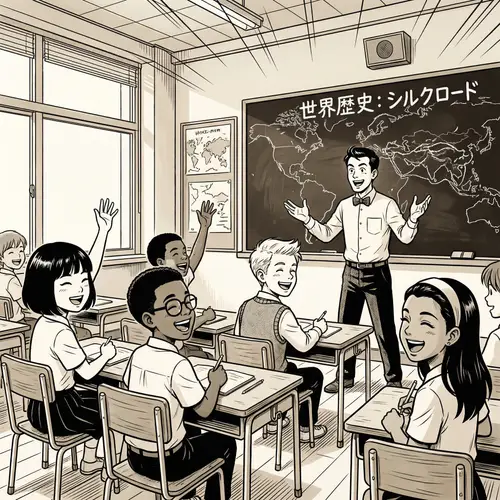 Anime Style Classroom: Male Teacher Teaching Social Studies to Gifted Students