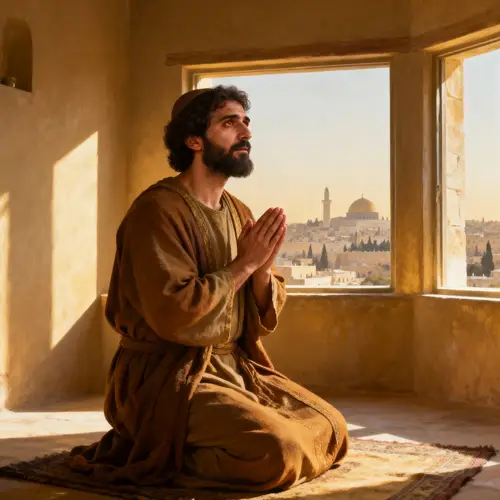 Daniel Praying: A Biblical Scene of Faith