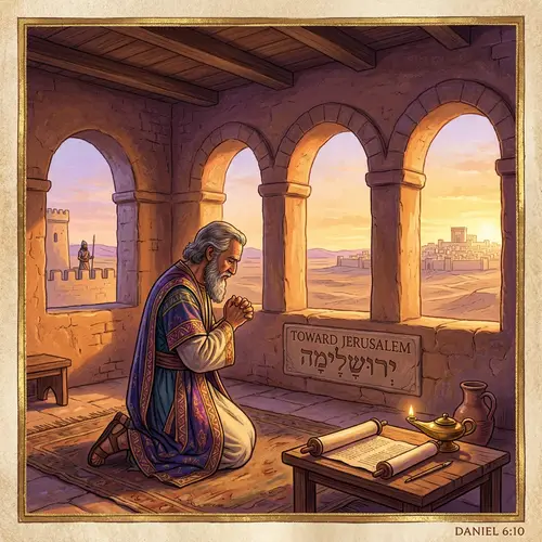 Daniel Praying: A Biblical Scene of Faith
